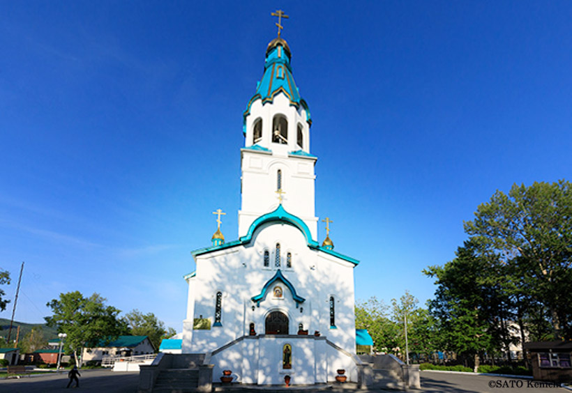 ユジノサハリンスクの教会を訪ねました。場所はガガーリン公園の南側にあります
